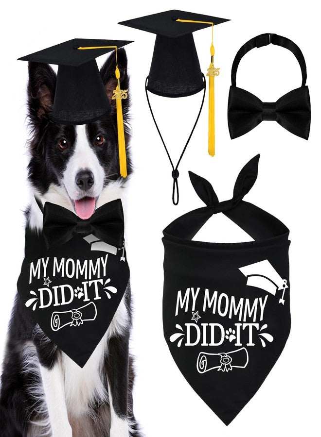 Bolake 2025 Dog Graduation Cap and Gown with 2025 Gold Tassel for Graduation Outfits Gifts Dog Graduation Bandana for Small Medium Large Dogs - Image 1
